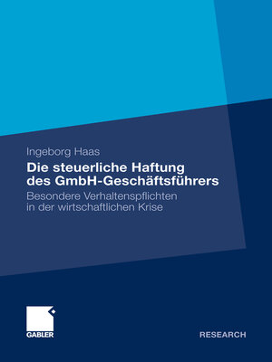cover image of Die steuerliche Haftung des GmbH-Geschäftsführers